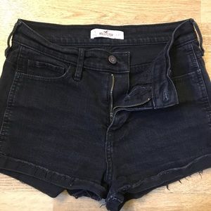 Hollister black denim shorts